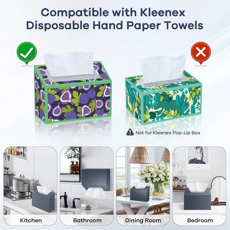 TAINESS Acrylic Hand Towel Box Cover Compatible with Kleenex Disposable Hand Towels Wall-Mounted Paper Towel Dispenser Suitable for Tabletop, Bathroom, Car, and Office Use(Grey) - Image 5